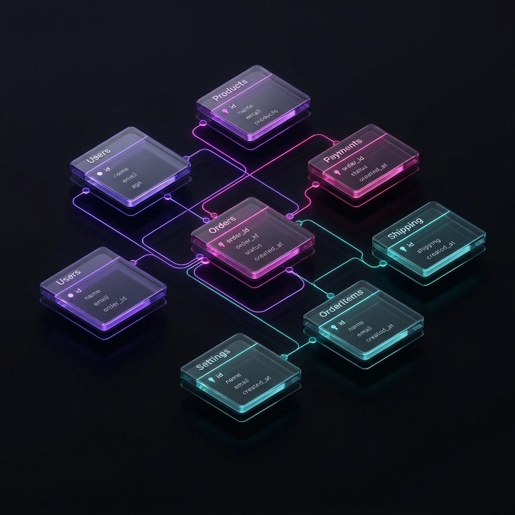 Sepio ERD Minimal Database Schema 3D Artwork